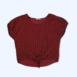 Papaya red polka dot blouse